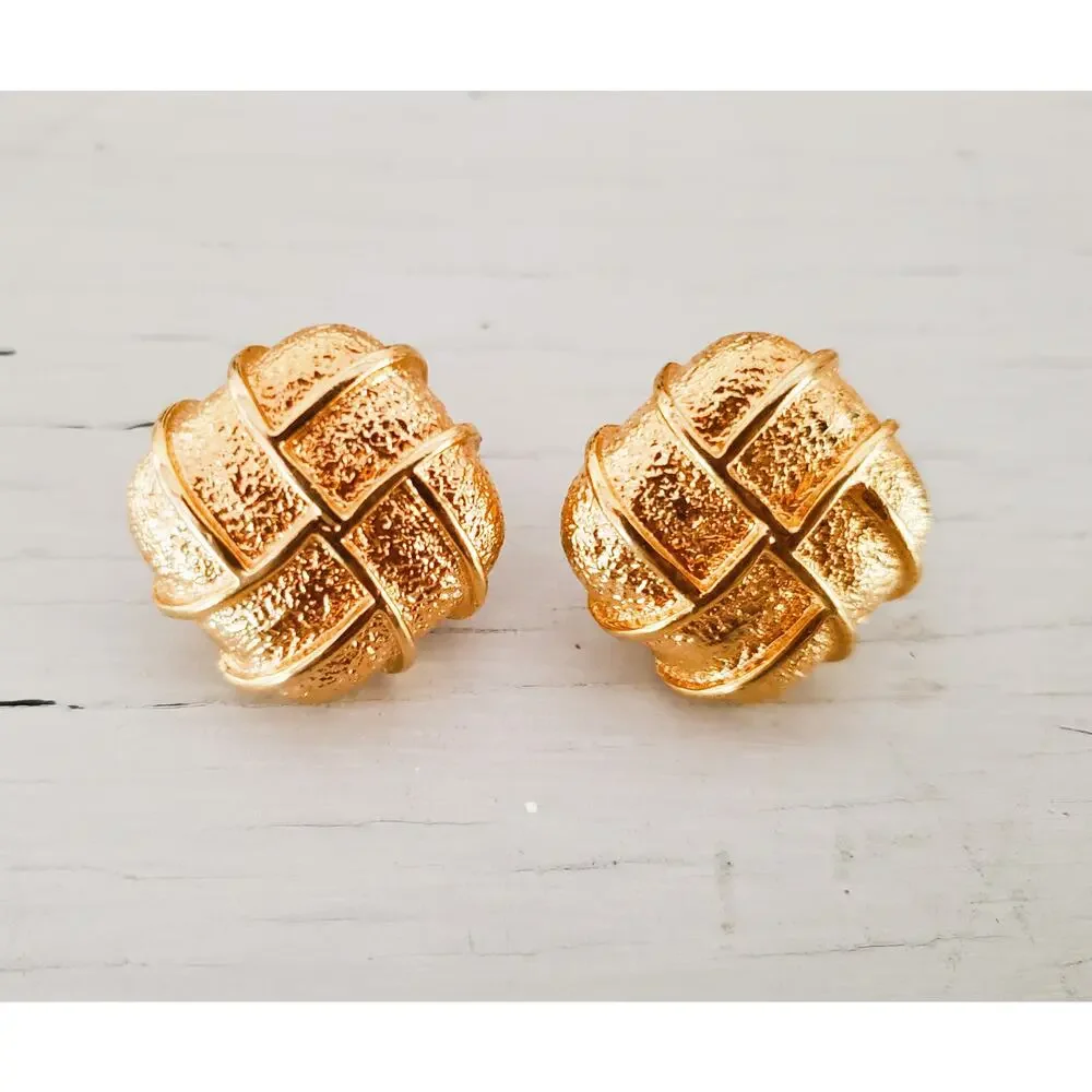 Vintage Lot of Gold Tone Napier Designer Clip On Earrings